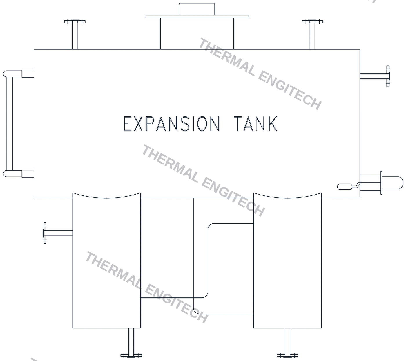 Thermal Engitech manufacturer CAD elevation drawing