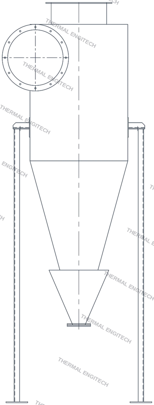 Trema Cyclone Dust Collector — Thermal Engitech manufacturer CAD elevation drawing